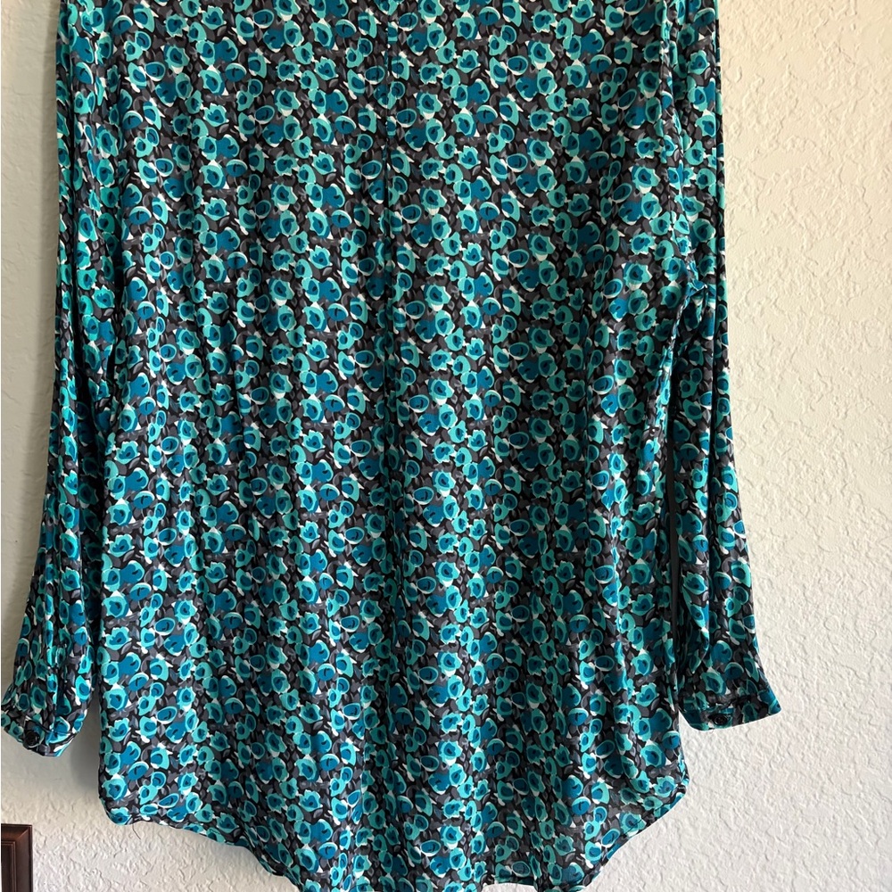 Grand & Greene Teal and Grey Blouse